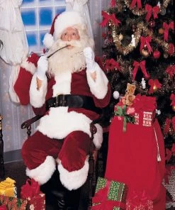 Rubies Crimson Imperial Plush Adult Santa Suit With Faux Fur Trim Mens Holiday