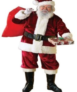 Rubies Crimson Regency Plush Santa Suit With Faux Fur Trim