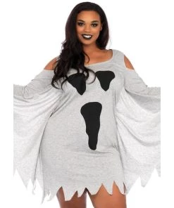 Leg Avenue Spooky Curvy Jersey Ghost Dress