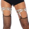 Leg Avenue Dual Strap Iridescent Stud Thigh High Heart Garter