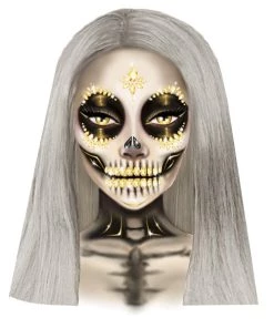 Leg Avenue Sugar Skull Adhesive Face Jewels Sticker. Costume Jewelry