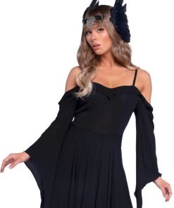 Leg Avenue Feather Headband With O-ring And Metal Filigree Medallion Accent