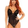 Leg Avenue Teddy And Bodysuits Feel Me Out Lace Up Teddy