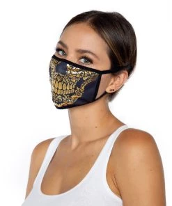 Leg Avenue Gold Foil Skull Face Mask