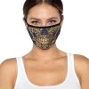 Leg Avenue Gold Foil Skull Face Mask