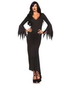 Leg Avenue High Slit Floor Length Bodycon Gothic Dress Witches Vampire And Devils