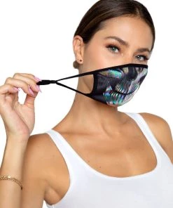 Leg Avenue Iridescent Foil Skull Face Mask
