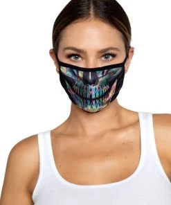 Leg Avenue Iridescent Foil Skull Face Mask