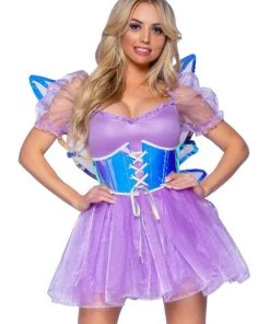 Leg Avenue Iridescent Vinyl Waist Cincher Fairy Wings Best Selling Products
