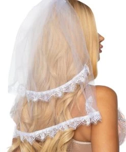 Leg Avenue Lace Trimmed Bridal Veil Costume Headpiece Best Selling Products
