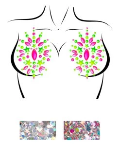 Leg Avenue Best Selling Products Riot Neon Adhesive Glow In The Dark Jewel Nipple Stickers