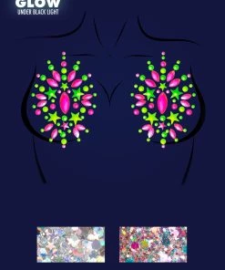 Leg Avenue Best Selling Products Riot Neon Adhesive Glow In The Dark Jewel Nipple Stickers