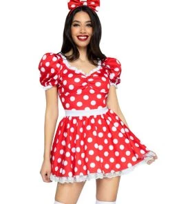 Leg Avenue Polka Dot Dress With Headband Costume