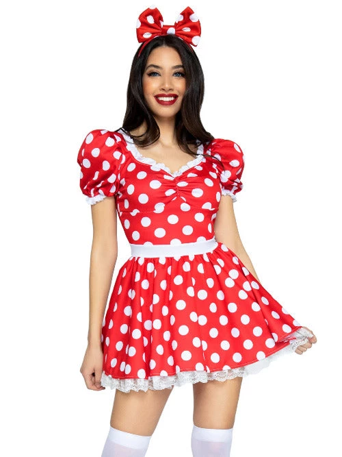 Leg Avenue Polka Dot Dress With Headband Costume 4 Leg Avenue Polka Dot Dress With Headband Costume