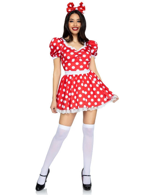 Leg Avenue Polka Dot Dress With Headband Costume 3 Leg Avenue Polka Dot Dress With Headband Costume