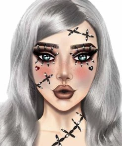 Leg Avenue Stitches Adhesive Face Jewels Sticker Costume Jewelry