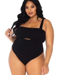 Leg Avenue Teddy And Bodysuits Tongue Tied Plus Bodysuit Set