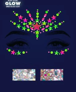Leg Avenue Vibe Neon Adhesive Black Light Face Jewel Sticker
