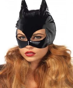 Leg Avenue Face Mask Wet Look Vinyl Catwoman Costume Mask