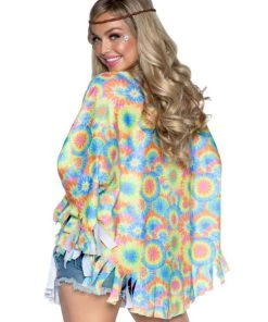 Leg Avenue 70s Hippie Costume Poncho Set