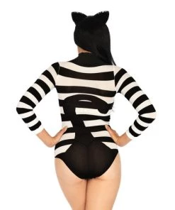 Leg Avenue Striped Cat Costume Bodysuit Animals 6 Leg Avenue Striped Cat Costume Bodysuit Animals