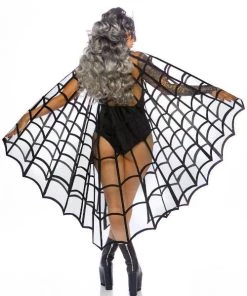 Leg Avenue Capes And Hoods Velvet Flocked Web Cape