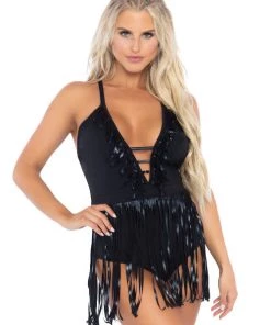 Leg Avenue Rock The Boat Fringe Bodysuit Teddy And Bodysuits