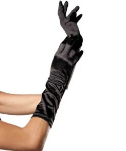 Leg Avenue Gloves & Arm Warmers Satin Elbow Length Costume Gloves