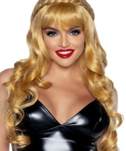 Leg Avenue 26” Long Curly Bang Wig With Braid