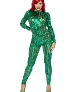 Leg Avenue Laser Cut Metallic Catsuit.