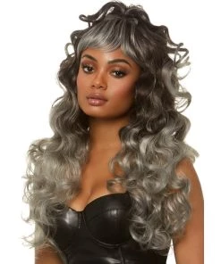Leg Avenue 24” Curly Wispy Bang Wig With Half Up Pony Wigs