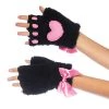 Leg Avenue Plush Kitty Paw Fingerless Gloves