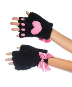 Leg Avenue Plush Kitty Paw Fingerless Gloves