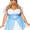 Leg Avenue Gingham Dress With Lace Up Front And Split Skirt Accent. Design Your Own Costumes