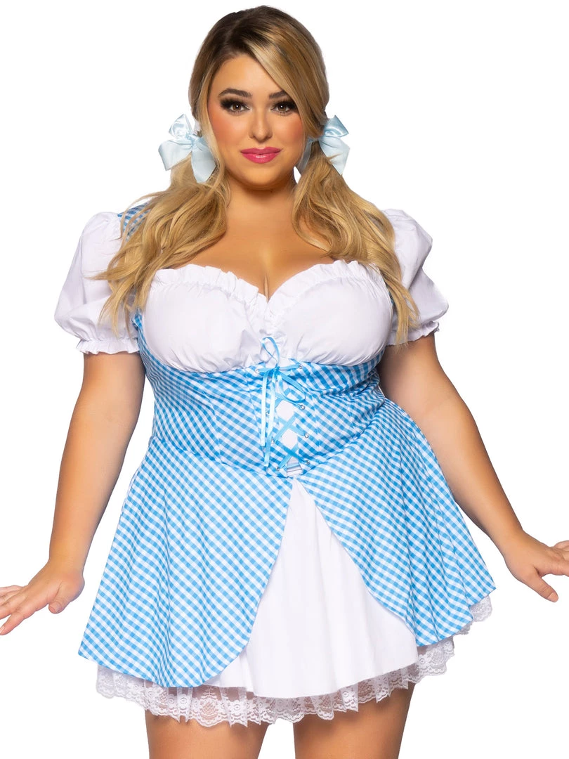 Leg Avenue Gingham Dress With Lace Up Front And Split Skirt Accent. Design Your Own Costumes 3 Leg Avenue Gingham Dress With Lace Up Front And Split Skirt Accent. Design Your Own Costumes
