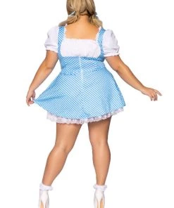 Leg Avenue Gingham Dress With Lace Up Front And Split Skirt Accent. Design Your Own Costumes
