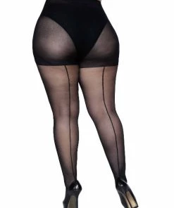 Leg Avenue Cadi Sheer Backseam Pantyhose Sheer Opaque Tights