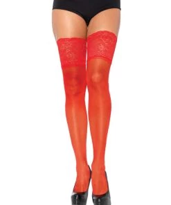 Leg Avenue Clara Thigh High Stockings Sheer And Opaque Thigh Highs