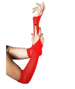 Leg Avenue Fishnet Arm Warmer Gloves With Finger Loop Gloves & Arm Warmers