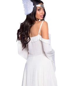 Leg Avenue Feather Headband With O-ring And Metal Filigree Medallion Accent