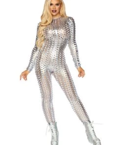 Leg Avenue Laser Cut Metallic Catsuit.