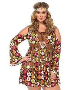 Leg Avenue Oldies Time Period Starflower Hippie Dress Costume
