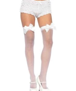 Leg Aveue Chrissy Sheer Thigh Highs Sheer And Opaque Thigh Highs