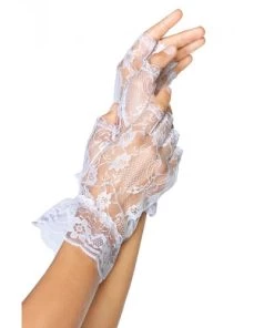Leg Avenue Gloves & Arm Warmers Lace Ruffle Fingerless Gloves