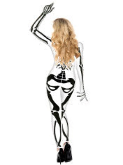 Musiclegs Spooky Skeleton Bodysuit Women Costume 6 Musiclegs Spooky Skeleton Bodysuit Women Costume