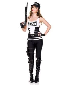Music Legs Sassy Swat Womens Costume