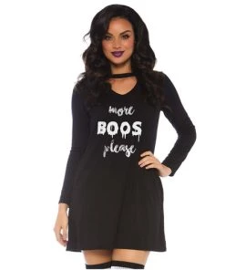Legavenue More Boos Jersey Dress With Pockets Spooky
