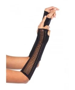 Leg Avenue Seamless Opaque Lace Up Fingerless Gloves Gloves & Arm Warmers