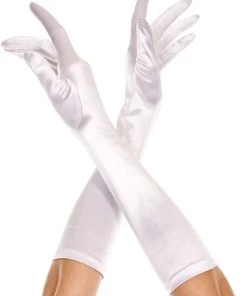 Music Legs Elbow Length Satin Gloves