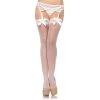 Leg Avenue Paisley Glitter Fishnet Tights Sheer And Opaque Thigh Highs